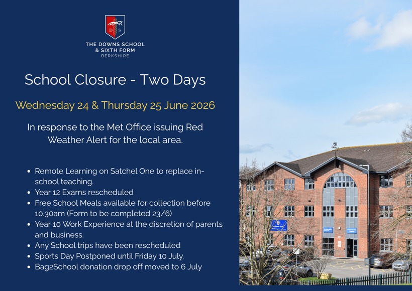 The Downs School Red Weather Alert School Closure June 2026 (2)